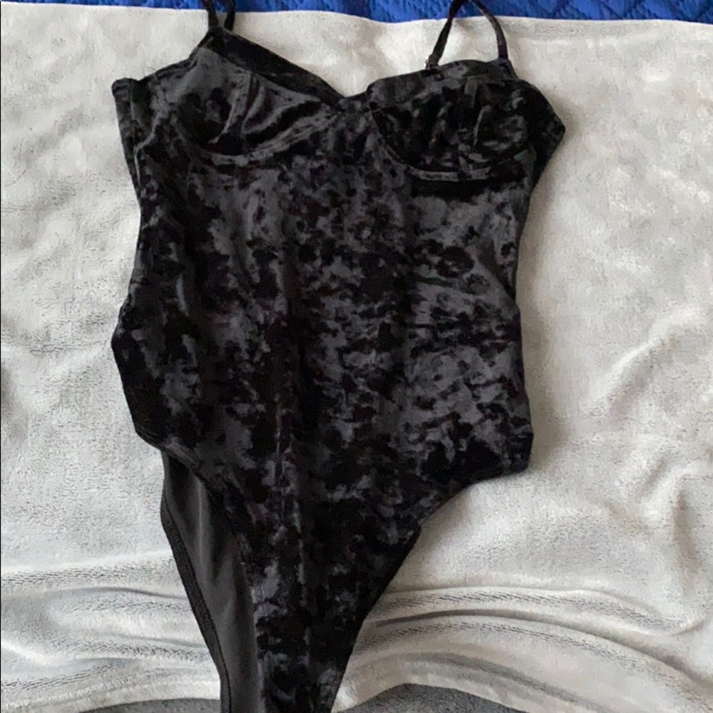 Velvet black bodysuit